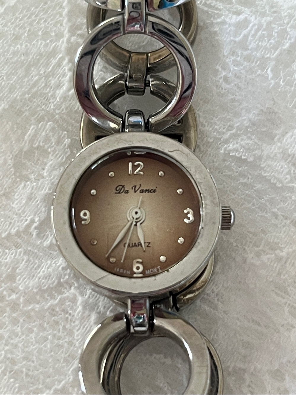 Da Vinci Silver Link Bracelet Watch with Champagne Dial